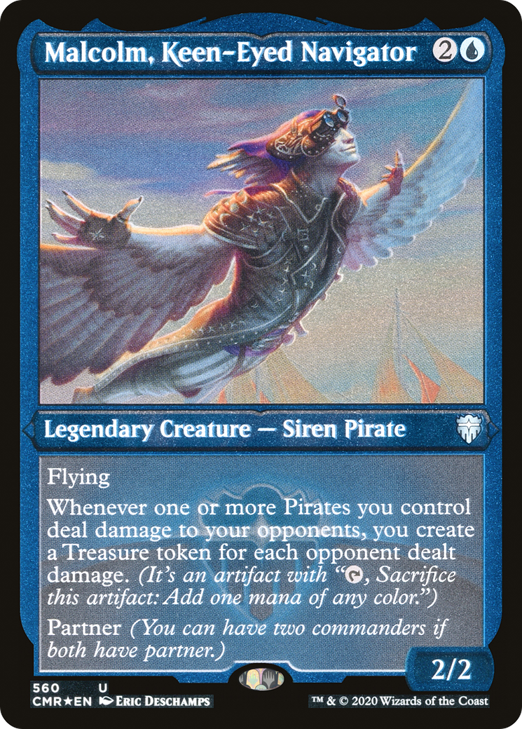 Malcolm, navigateur aux yeux perçants (CMR-560) - Commander Legends Etched Foil 
