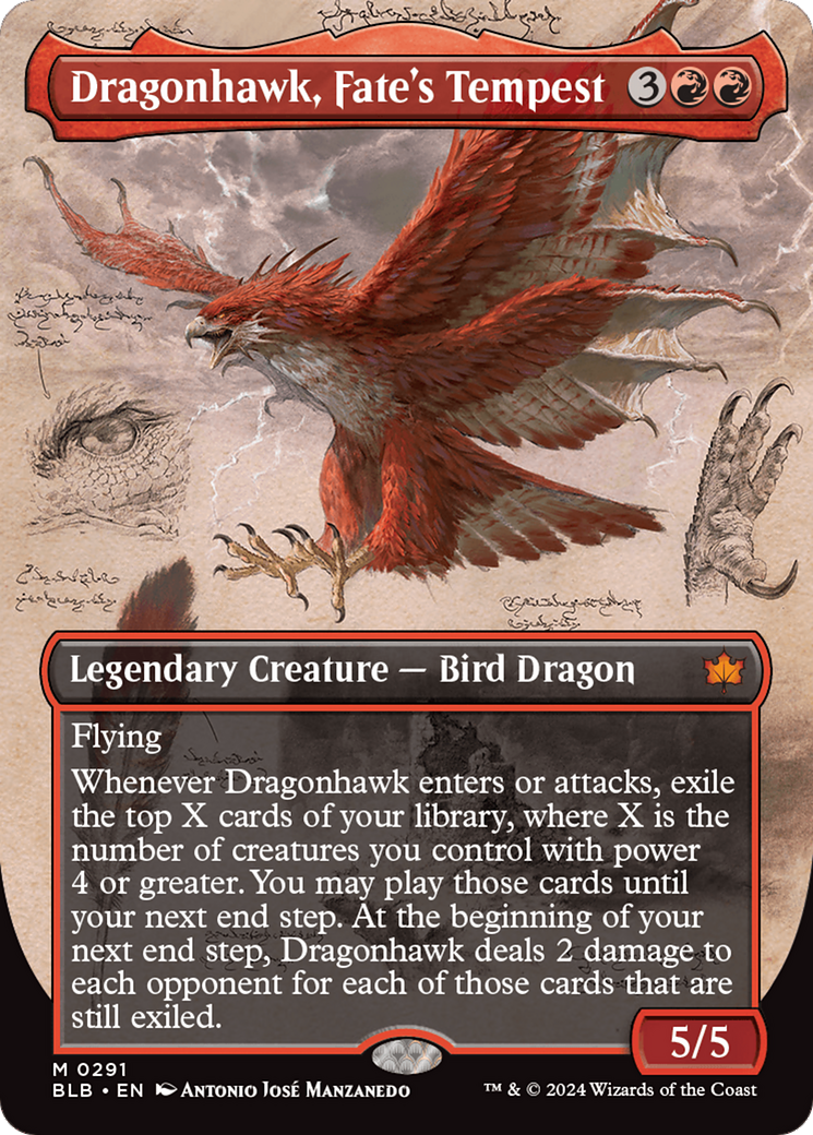 Dragonhawk, La Tempête du Destin (BLB-291) - Bloomburrow : (Vitrine) (Sans bordure) 