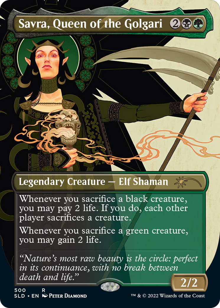 Savra, Queen of the Golgari (SLD-500) - Secret Lair Drop (Borderless) Foil