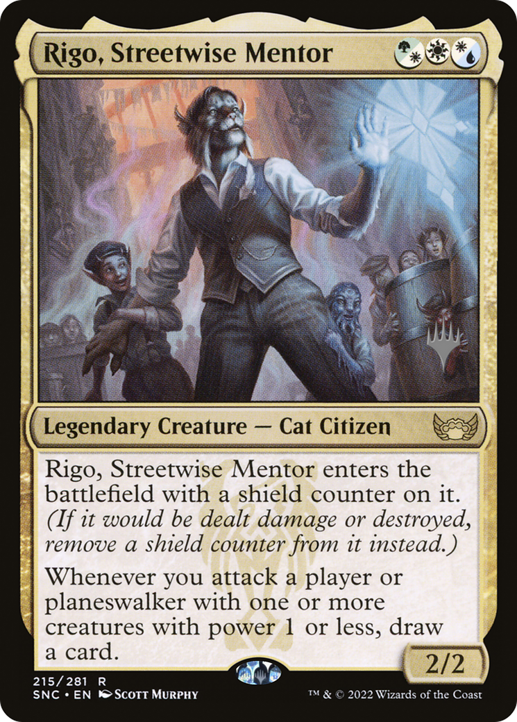 Rigo, Streetwise Mentor (PPSNC-215P) - Streets of New Capenna Promos Foil