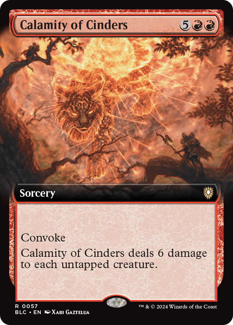Calamity of Cinders (BLC-057) - Bloomburrow Commander: (Extended Art)