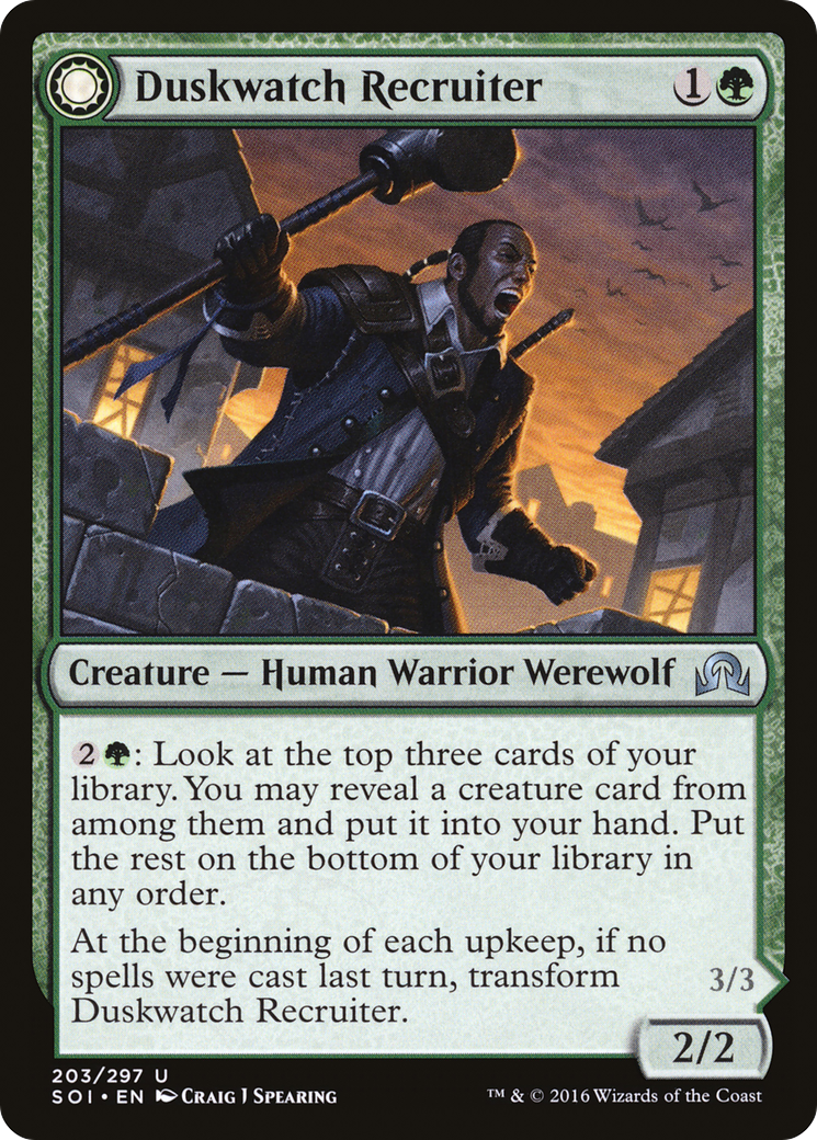 Duskwatch Recruiter // Krallenhorde Howler (SOI-203) - Shadows over Innistrad: (Double Faced Transform) Foil