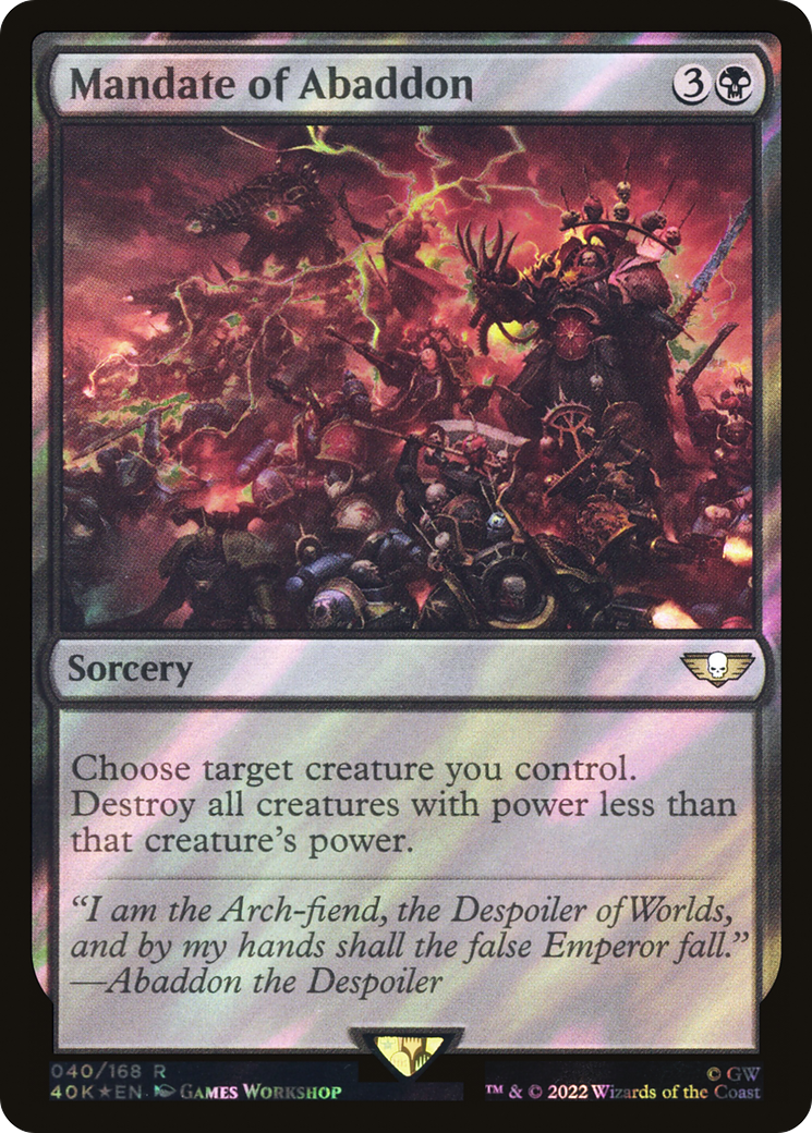 Mandate of Abaddon (Surge Foil) (40K-40★) - Warhammer 40,000 Commander Foil