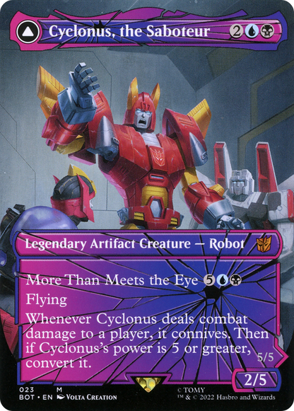 Cyclonus, le Saboteur // Cyclonus, Combattant Cybertronien (BOT-023) - Transformers : (convertdfc, shatteredglass) (Borderless) Foil 