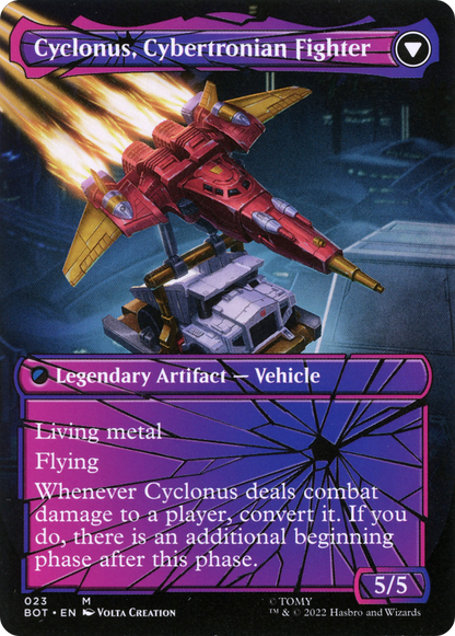Cyclonus, le Saboteur // Cyclonus, Combattant Cybertronien (BOT-023) - Transformers : (convertdfc, shatteredglass) (Borderless) Foil 