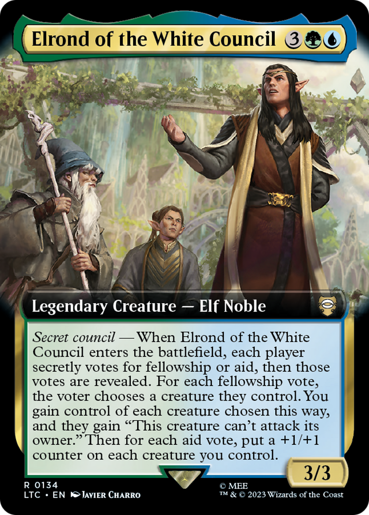 Elrond of the White Council (Extended Art) (LTC-134) - Tales of Middle-earth Commander: (Extended Art)