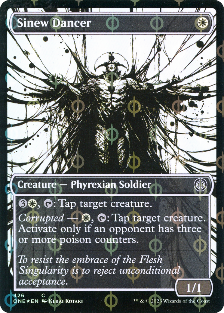 Sinew Dancer (Showcase) (Step-and-Compleat Foil) (ONE-426) - Phyrexia: All Will Be One: (Showcase) Foil