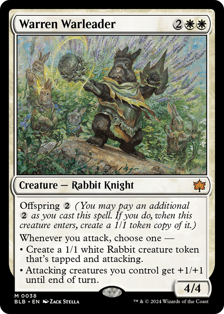 Chef de guerre Warren (BLB-038) - Feuille Bloomburrow