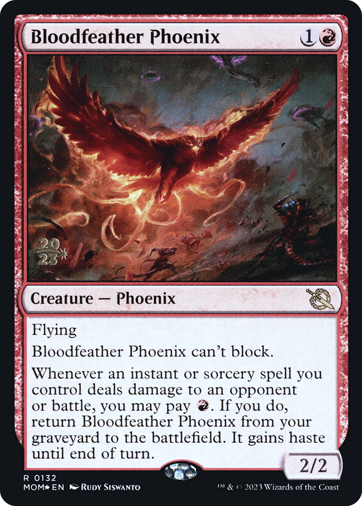 Bloodfeather Phoenix (PRE-132) - March of the Machine Promos Foil