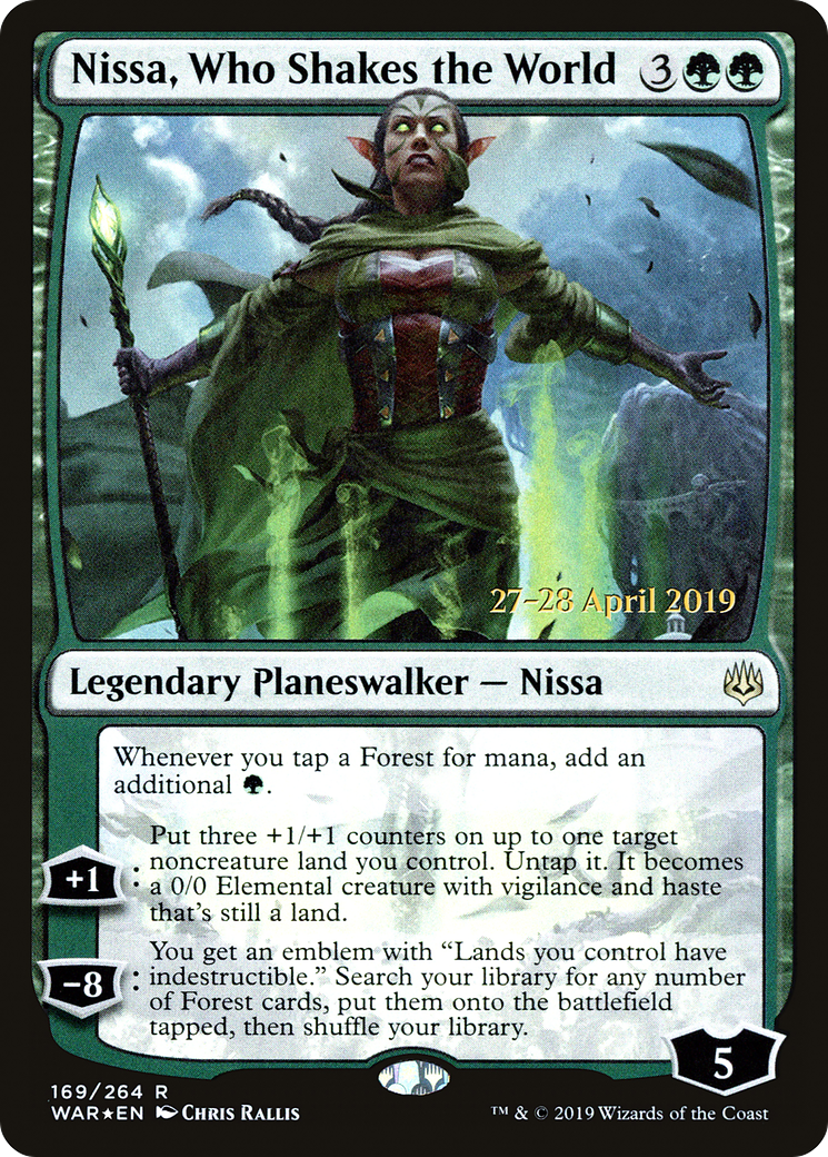 Nissa, Who Shakes the World (PRE-169S) - War of the Spark Promos Foil