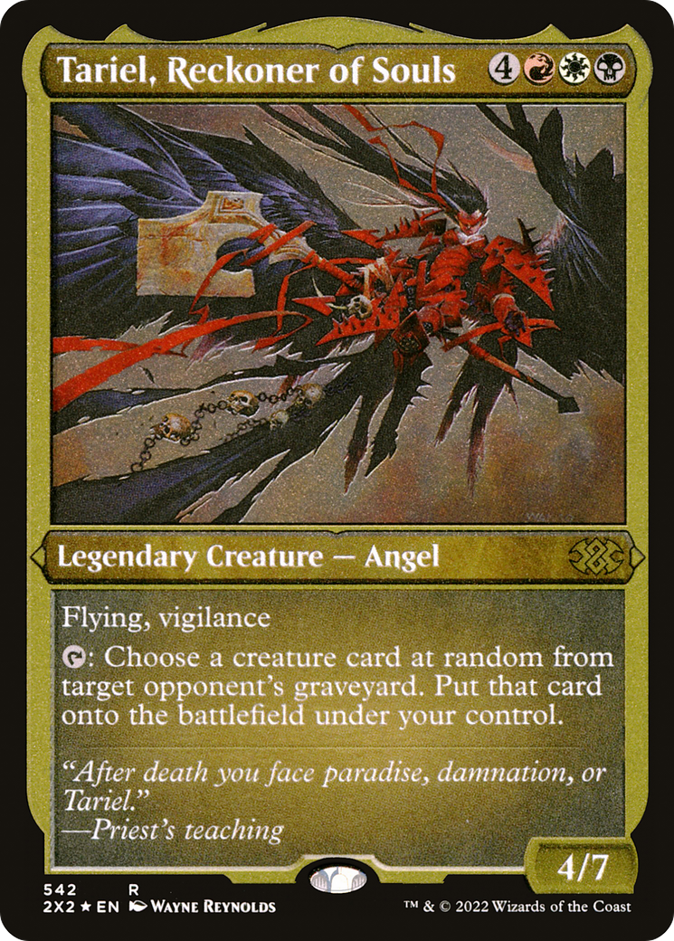 Tariel, Reckoner of Souls (2X2-542) - Double Masters 2022 Etched Foil