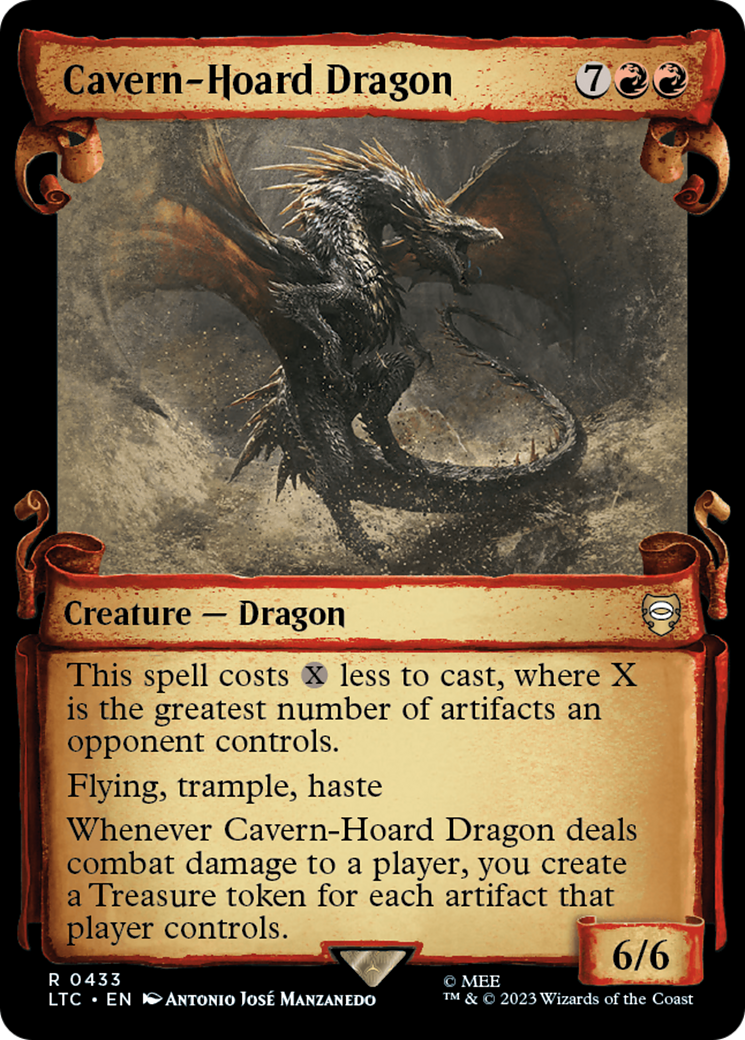 Cavern-Hoard Dragon (Showcase Scrolls) (LTC-433) - Tales of Middle-earth Commander: (Showcase) Foil