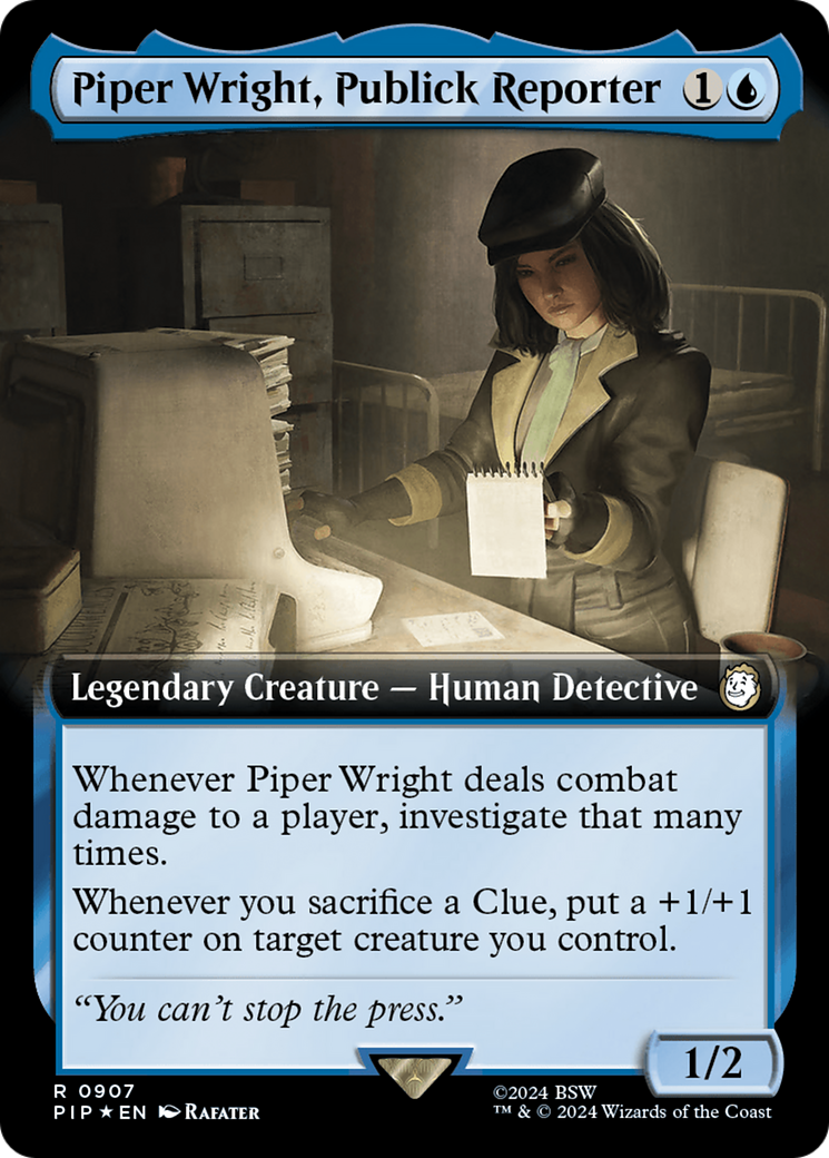 Piper Wright, Publick Reporter (Extended Art) (Surge Foil) (PIP-907) - Fallout: (Extended Art) Foil