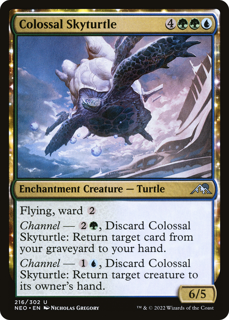 Colossal Skyturtle (NEO-216) - Kamigawa: Neon Dynasty: (enchantment) Foil