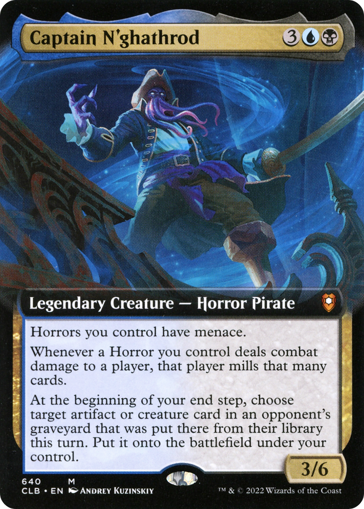 Captain N'ghathrod (Extended Art) (CLB-640) - Commander Legends: Battle for Baldur's Gate: (Extended Art) Foil