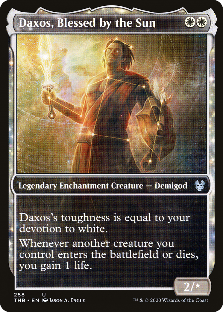 Daxos, Blessed by the Sun (THB-258) - Theros Beyond Death: (enchantment, Showcase) Foil