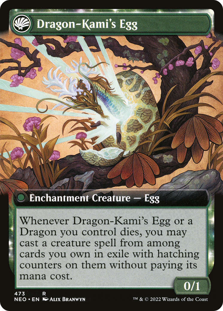 The Dragon-Kami Reborn (Extended Art) (NEO-473) - Kamigawa: Neon Dynasty: (Extended Art, fandfc, enchantment)