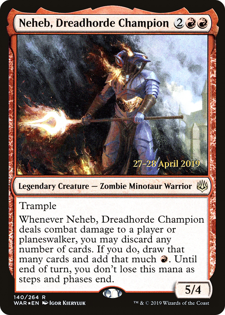 Neheb, Champion de Dreadhorde (PWAR-140S) - Feuille promotionnelle de War of the Spark