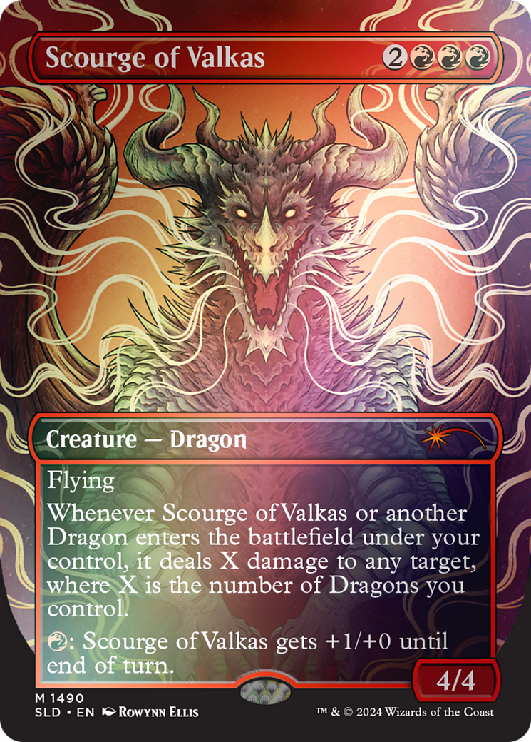 Scourge of Valkas (Rainbow Foil) (SLD-1490) - Secret Lair Drop (Borderless) Foil