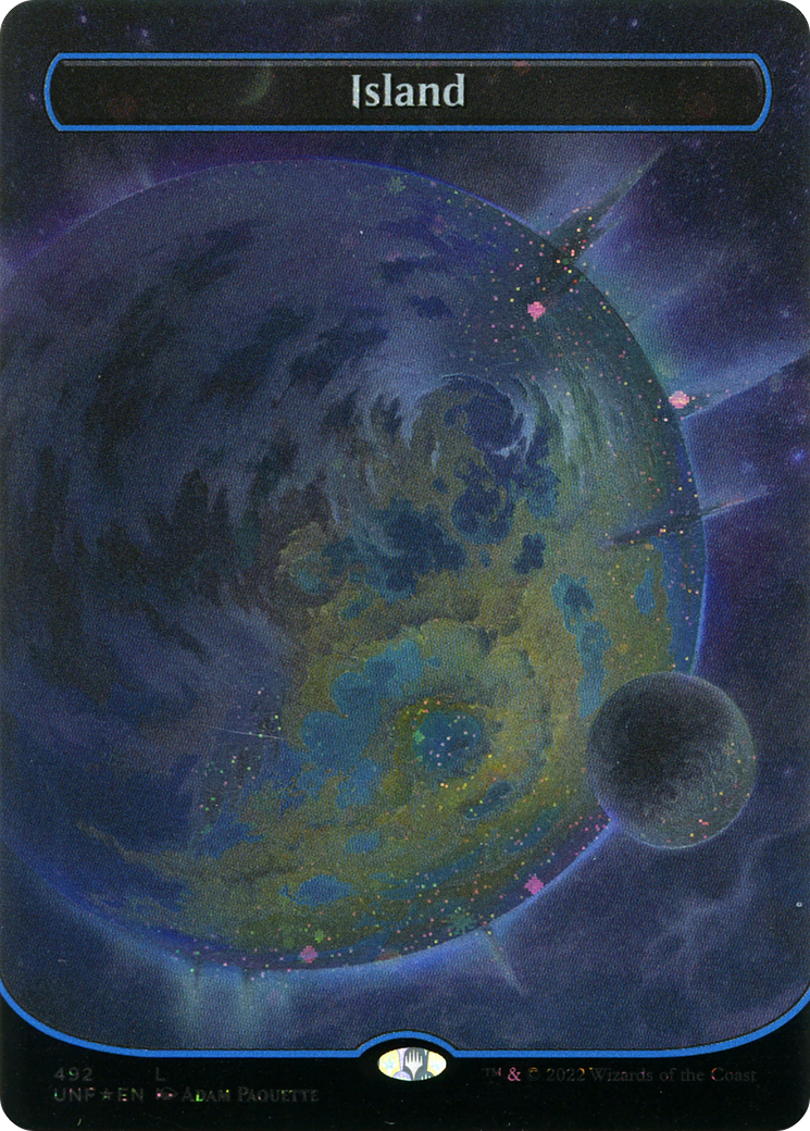 Island (492) (Borderless) (Galaxy Foil) (UNF-492) - Unfinity Foil
