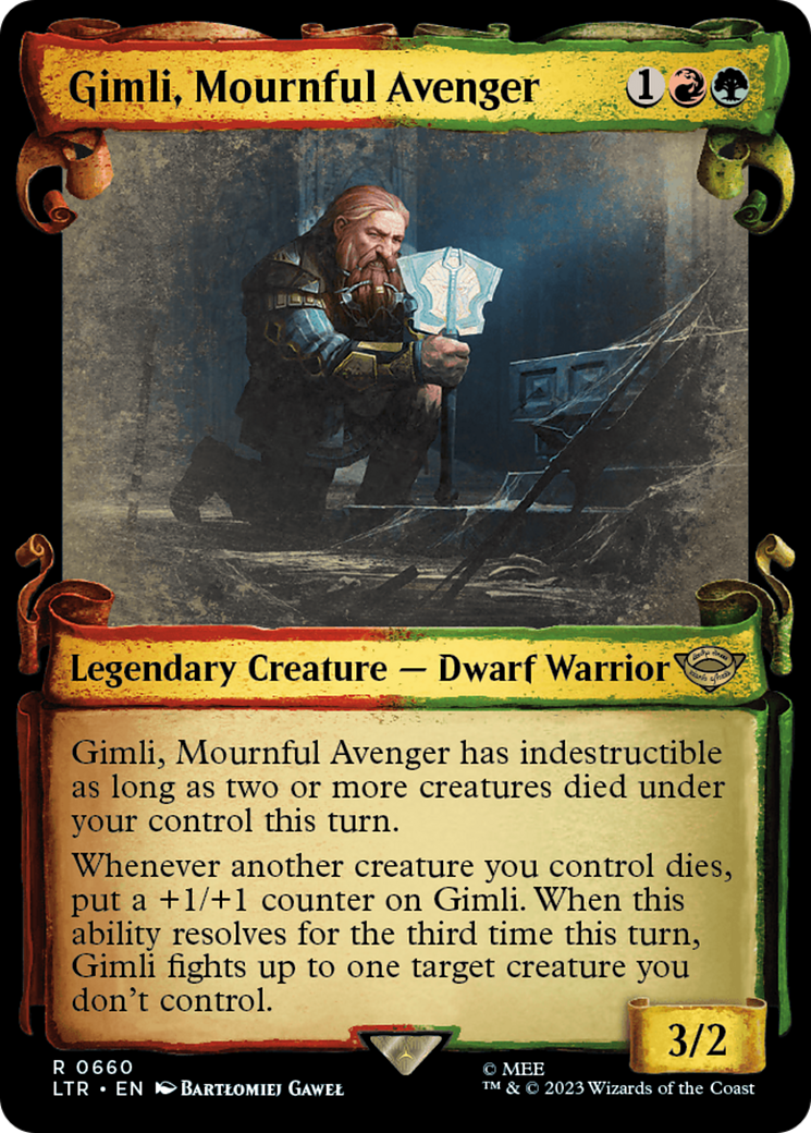 Gimli, Mournful Avenger (Showcase Scrolls) (LTR-660) - The Lord of the Rings: Tales of Middle-earth: (Showcase) Foil