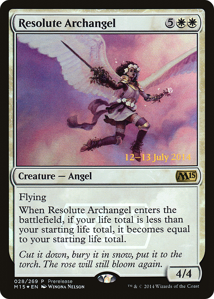 Resolute Archangel (PRE-028) - Magic 2015 Promos Foil
