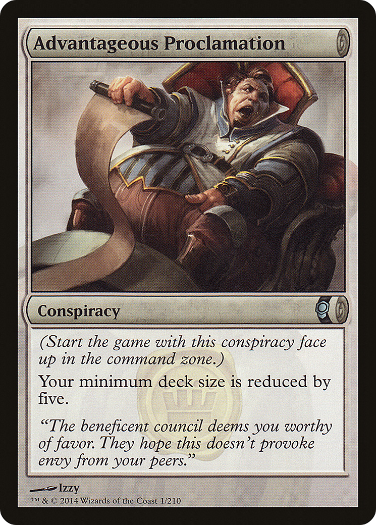 Proclamation avantageuse (CNS-001) - Feuille de complot 