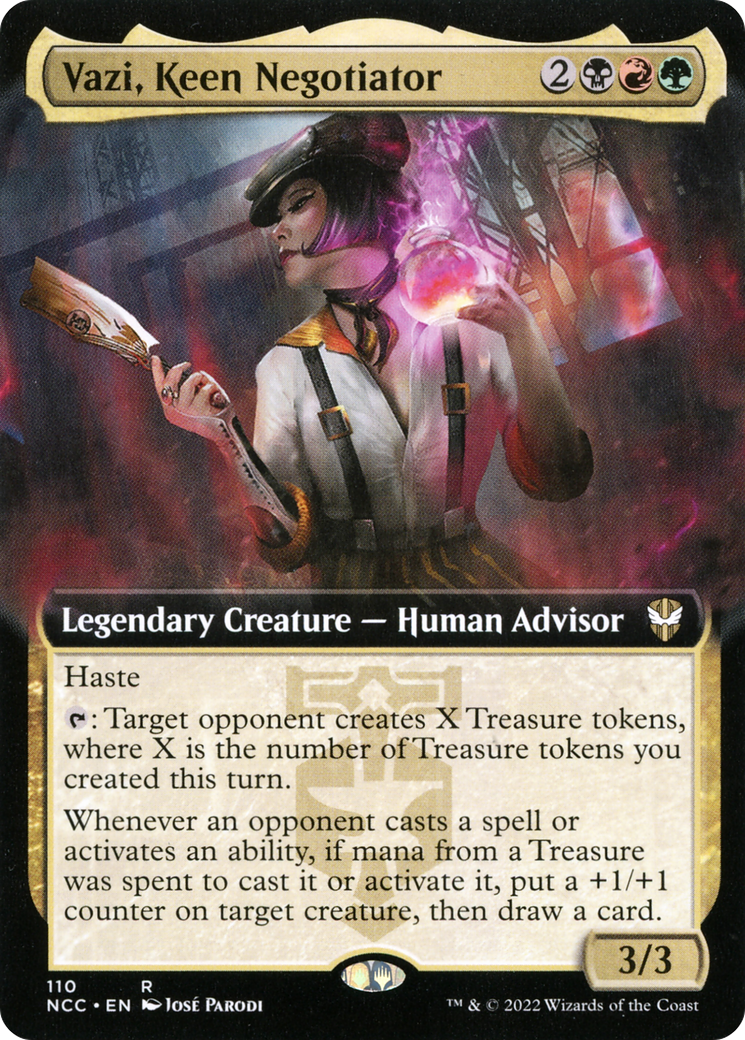 Vazi, Keen Negotiator (Extended Art) (NCC-110) - New Capenna Commander: (Extended Art) Foil