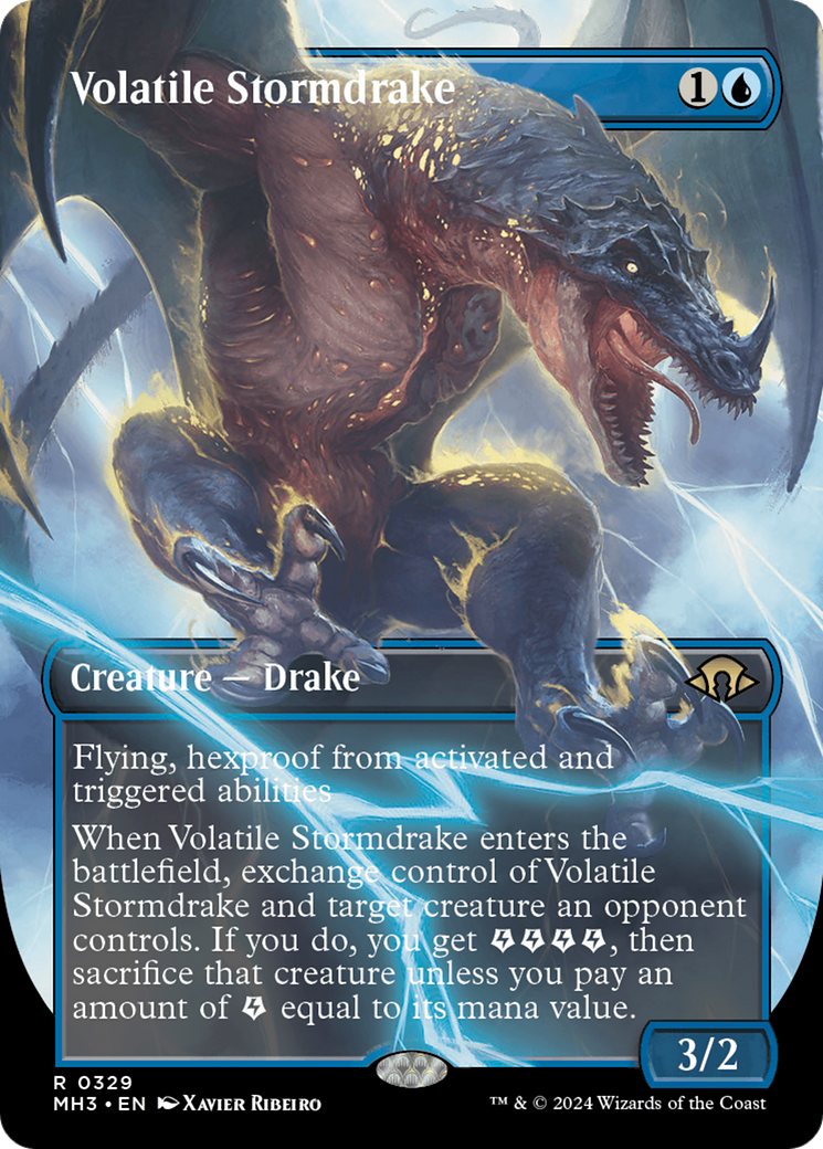 Volatile Stormdrake (Borderless) (MH3-329) - Modern Horizons 3 (Borderless)