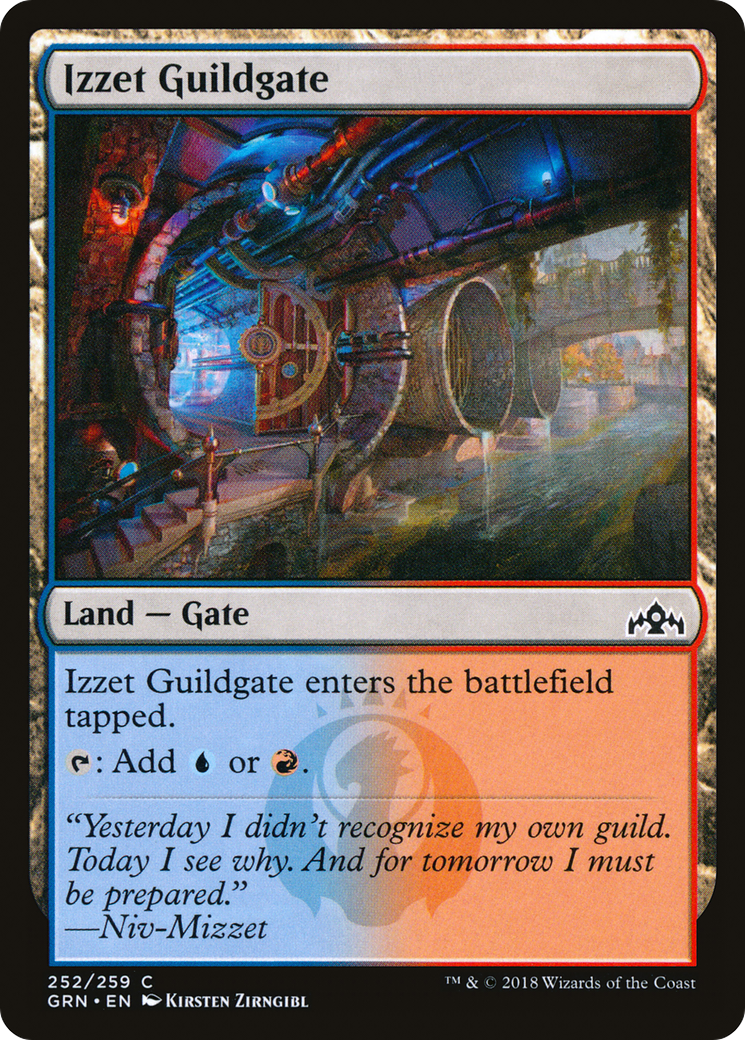 Porte de la guilde d'Izzet (GRN-252) - Feuille d'aluminium des guildes de Ravnica