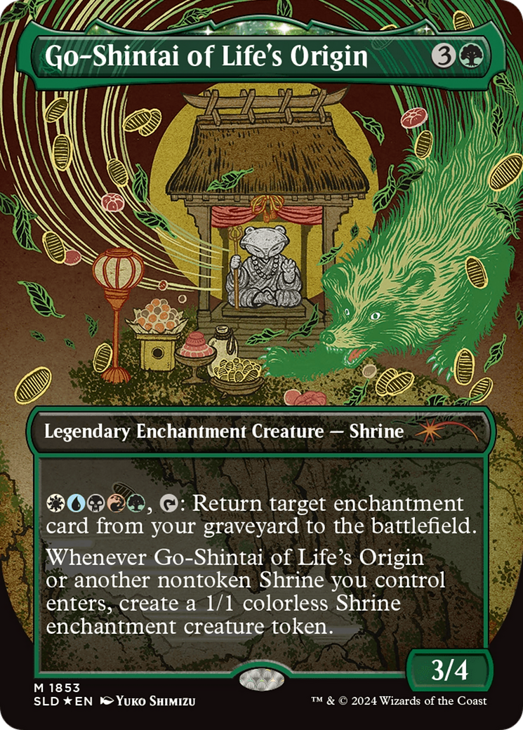 Go-Shintai of Life's Origin (SLD-1853) - Secret Lair Drop: (enchantment) (Borderless) Foil