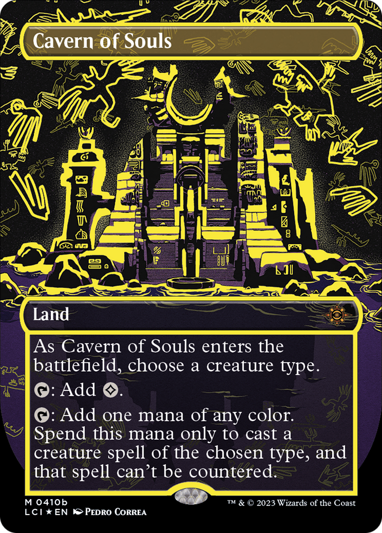 Cavern of Souls (Neon Yellow) (WPN-410B) - The Lost Caverns of Ixalan (Borderless) Foil