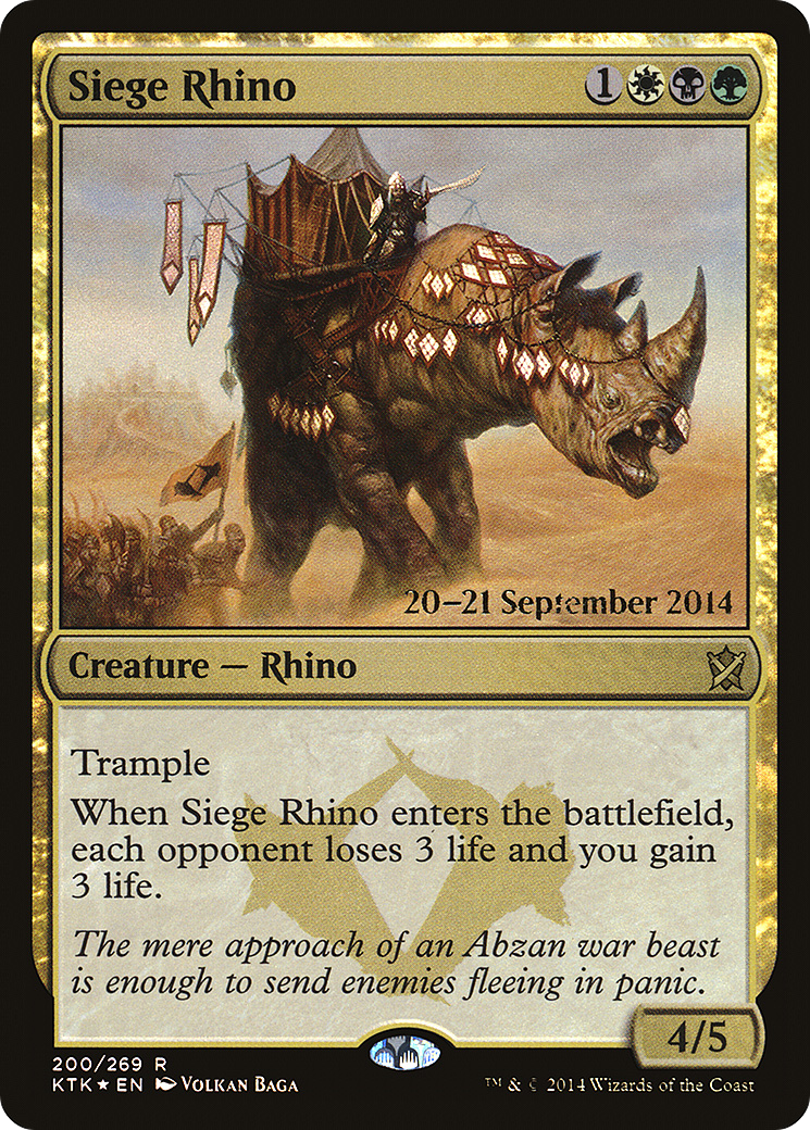 Siege Rhino (PRE-200S) - Khans of Tarkir Promos Foil