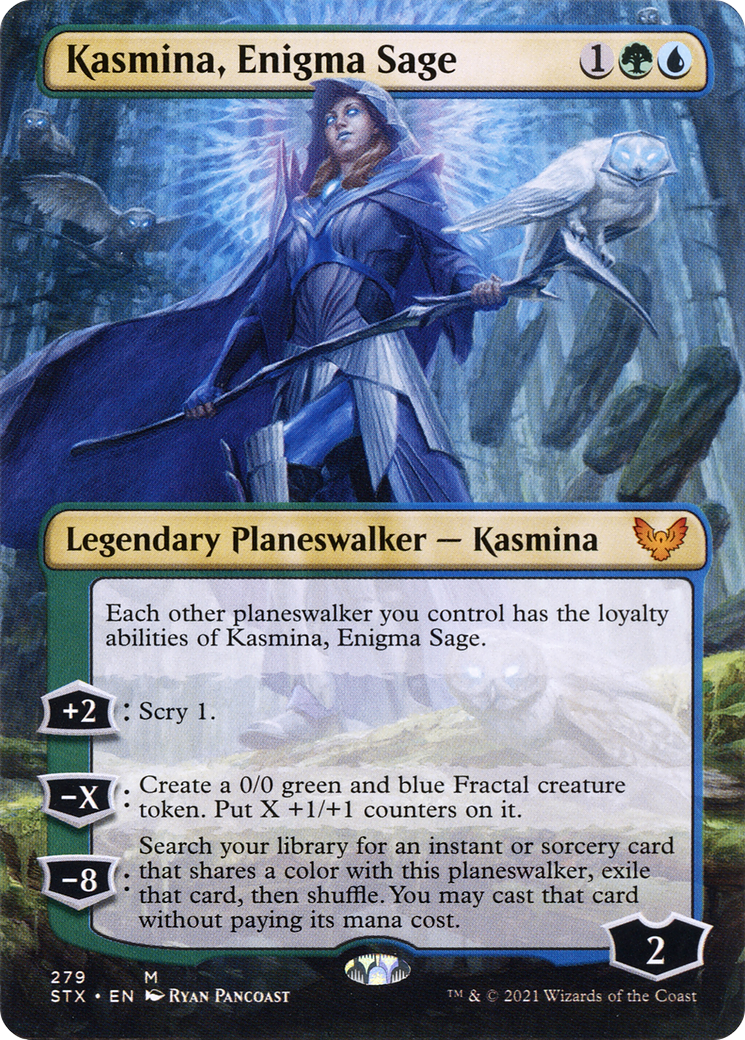 Kasmina, Enigma Sage (Borderless) (STX-279) - Strixhaven: School of Mages (Borderless) Foil
