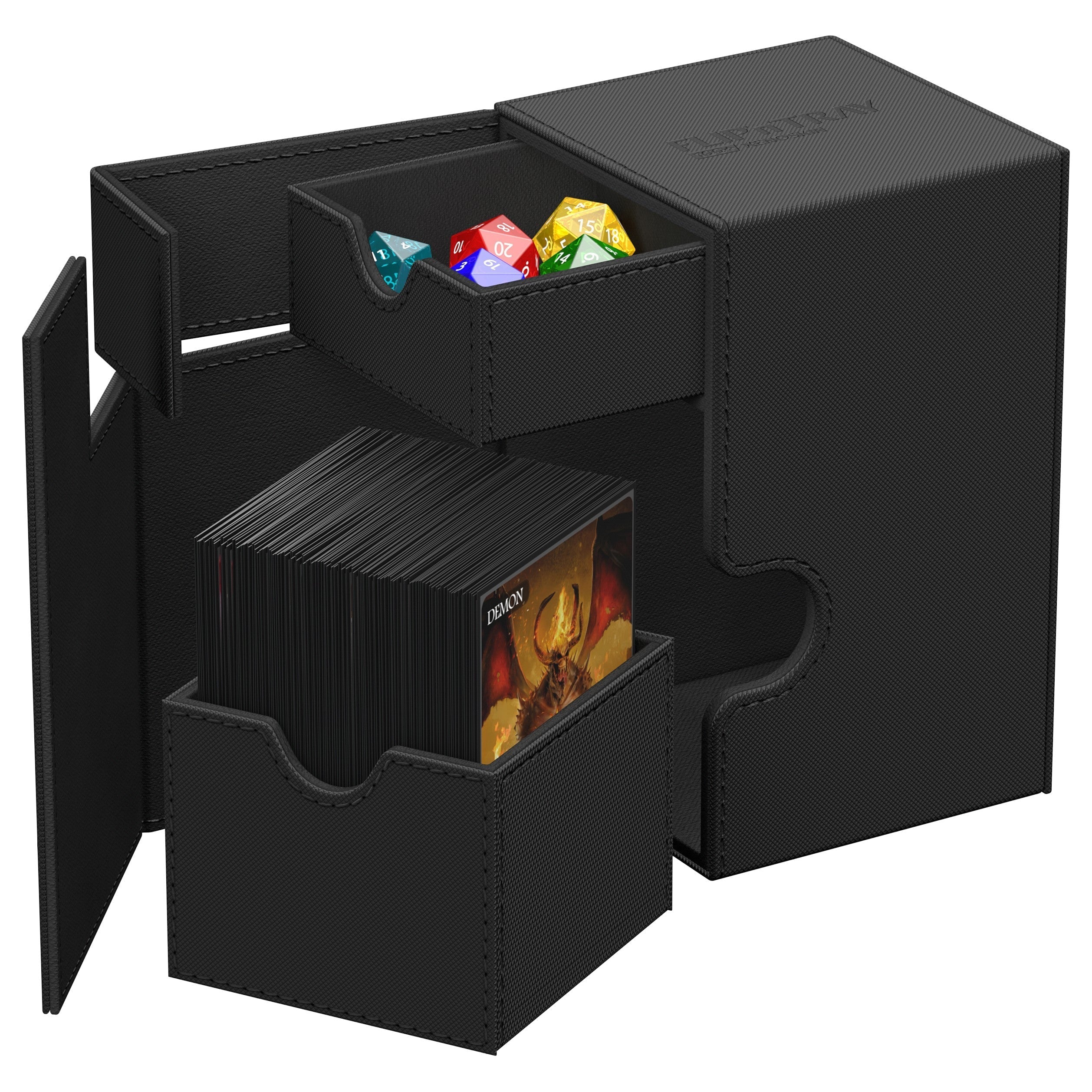 Ultimate Guard - Monocolor Black- Flip n Tray Xenoskin - 100+